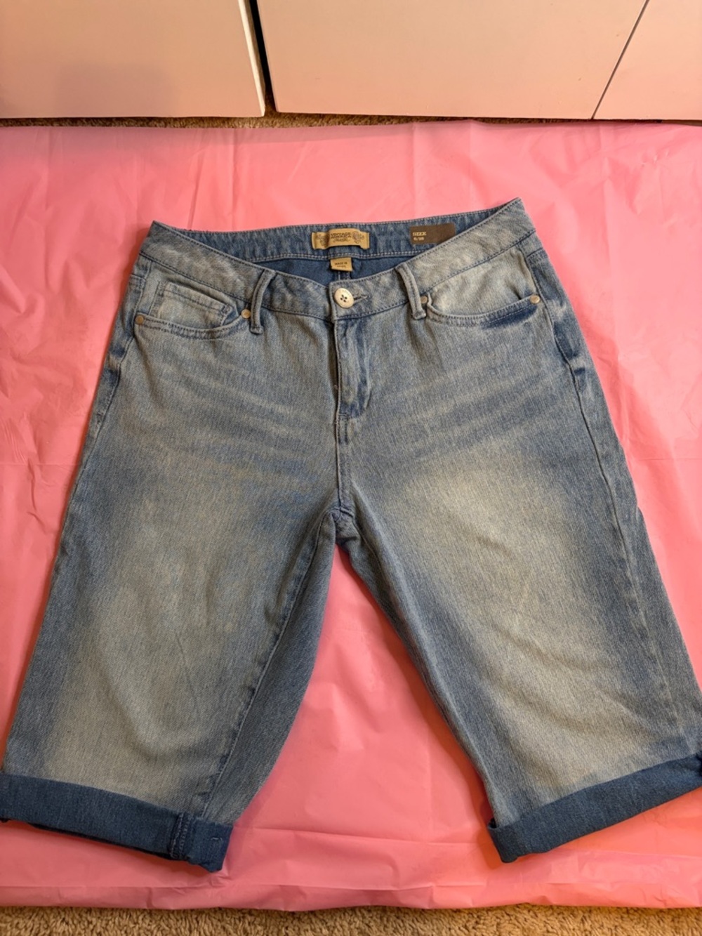 Vintage America Light Blue Denim Bermuda Shorts